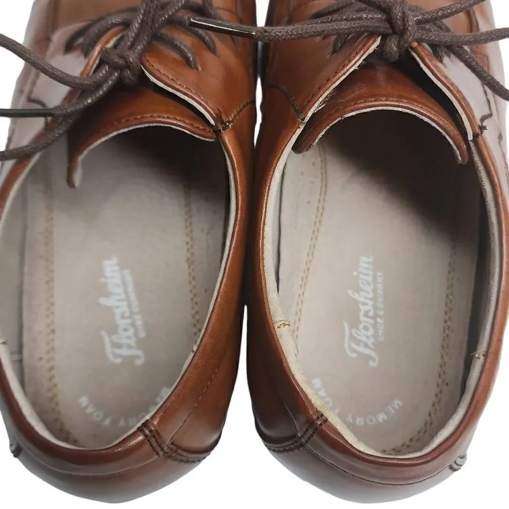 Florsheim Kid's Brown Leather Lace Up Bicycle Toe‎ Oxford Dress Shoes Size 6.5M